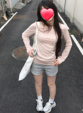 早秋新款卷边微透长袖内搭T恤女2026新款修身显瘦甜妹百搭上衣ins