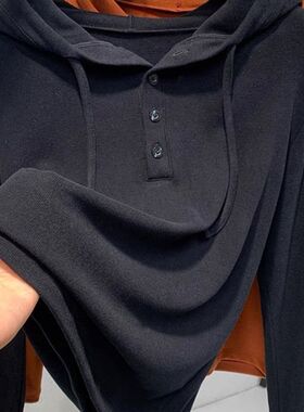 多巴胺加厚德绒连帽打底衫保暖卫衣女秋冬遮肚子宽松大码时髦上衣