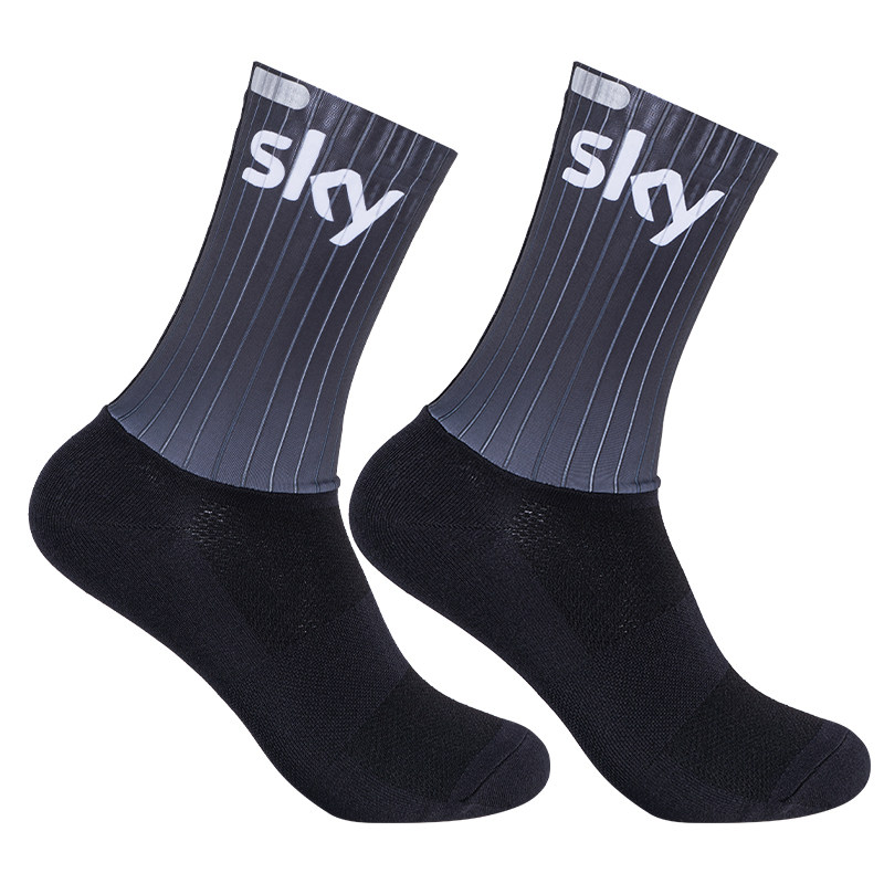 sky天空专业运动反光公路环法车队版气动骑行袜中长筒男女士比赛