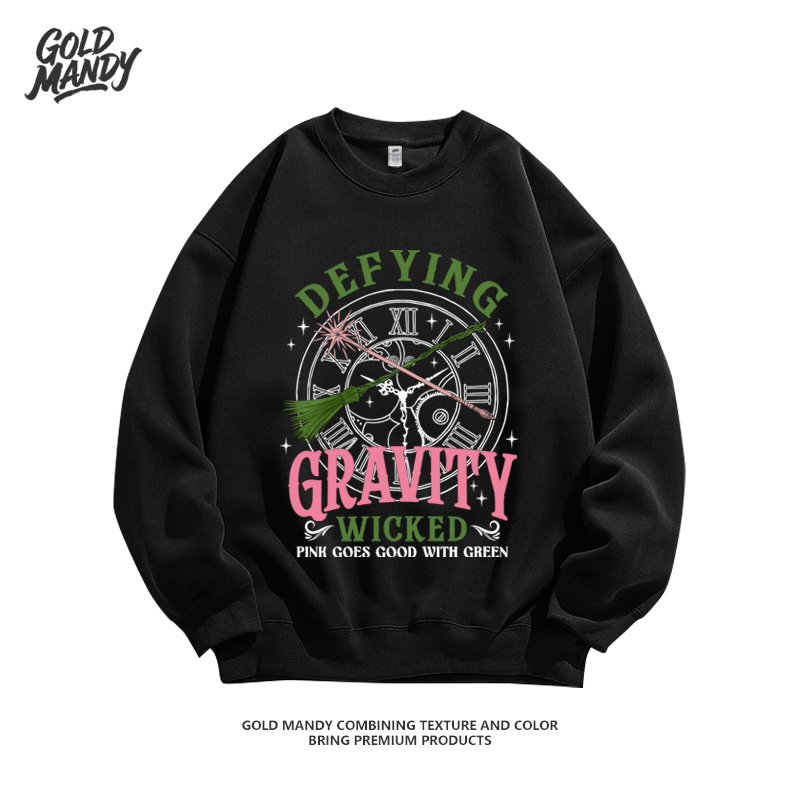 音乐剧电影魔法坏女巫Wicked艾芙芭格琳达重磅纯棉卫衣男女款上衣