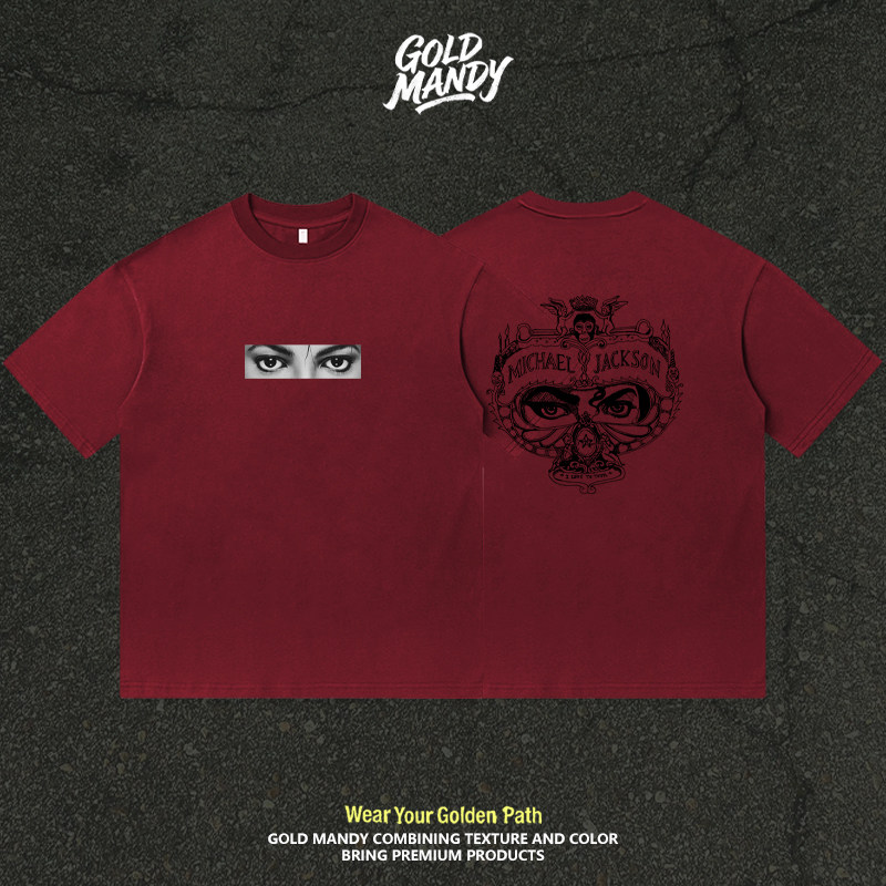 迈克尔杰克逊MJ眼神巨星之路电影同款周边纯棉T恤半袖情侣男女款