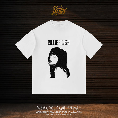 Billie Eilish比莉艾利什粉丝碧梨应援周边半袖纯棉男女同款短袖