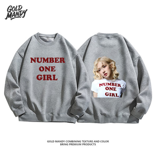 Blackpink粉丝Rose应援NumberOneGirl周边重磅纯棉卫衣服男女同款