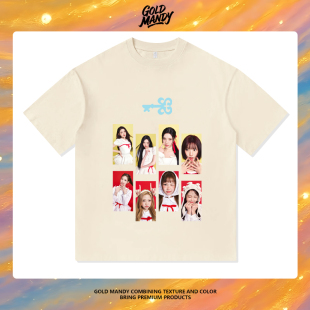 H2H韩团Hearts2H可爱写真粉丝应援周边重磅纯棉T恤半袖杉情侣男女