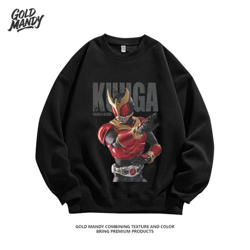 KUUGA骑士印花五代雄介周边蒙面超人古迦重磅纯棉长袖卫衣男女款