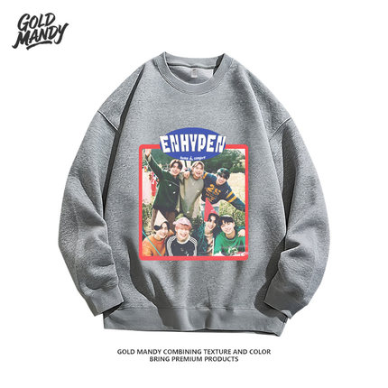 韩男团Kpop爱豆ENHYPEN粉丝应援周边重磅纯棉长袖卫衣服男女同款