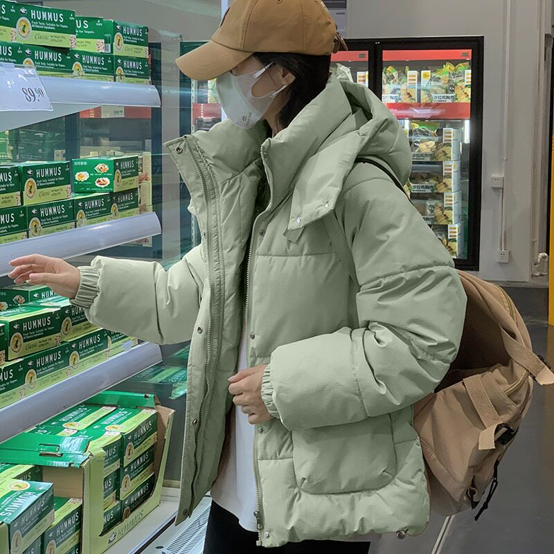 外贸出口时尚羽绒服女2025冬新款大码宽松面包服加厚保暖棉衣外套