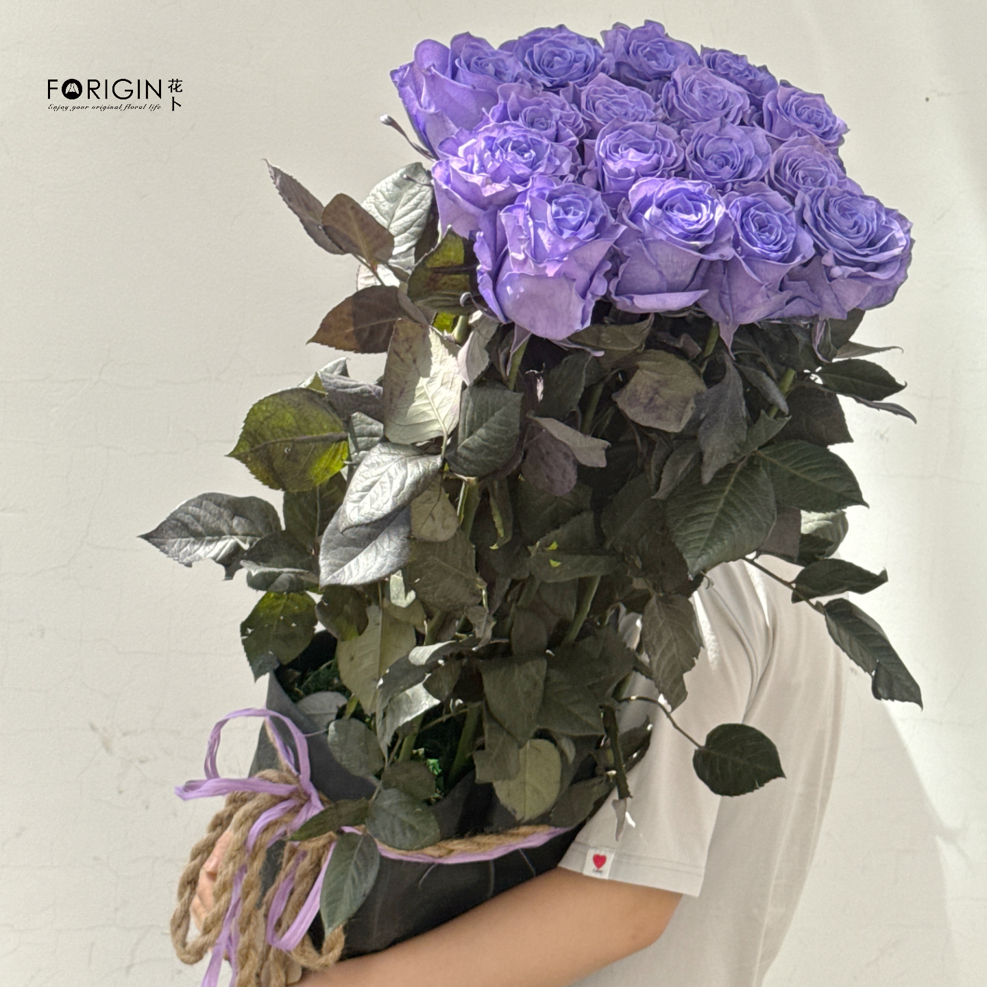厄瓜多尔玫瑰薰衣草紫花袋鲜花速递北京同城情人节七夕生日女友。