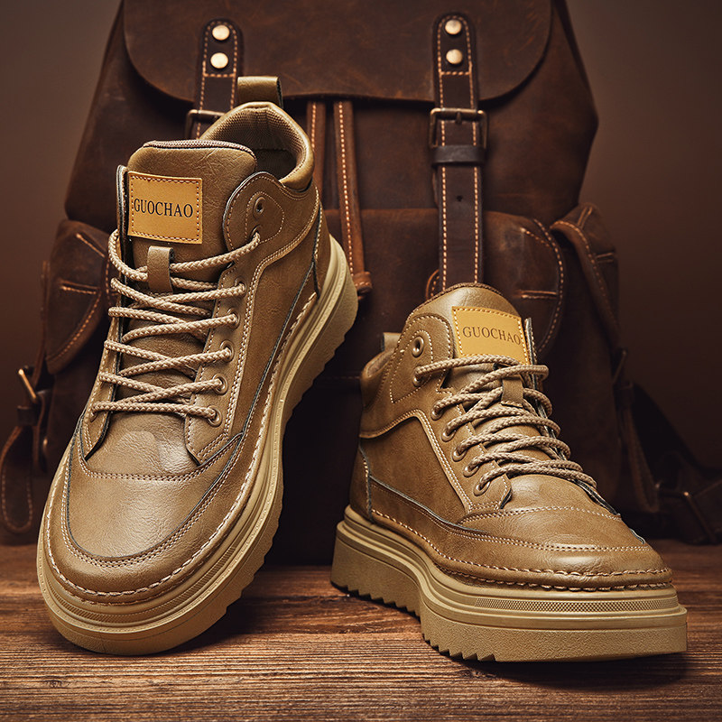 高帮男鞋冬季英伦复古休闲皮鞋男士运动厚底加绒棉鞋马丁潮鞋,运动鞋new,运动休闲鞋,淘宝优惠券,粉丝福利购,淘宝优惠卷