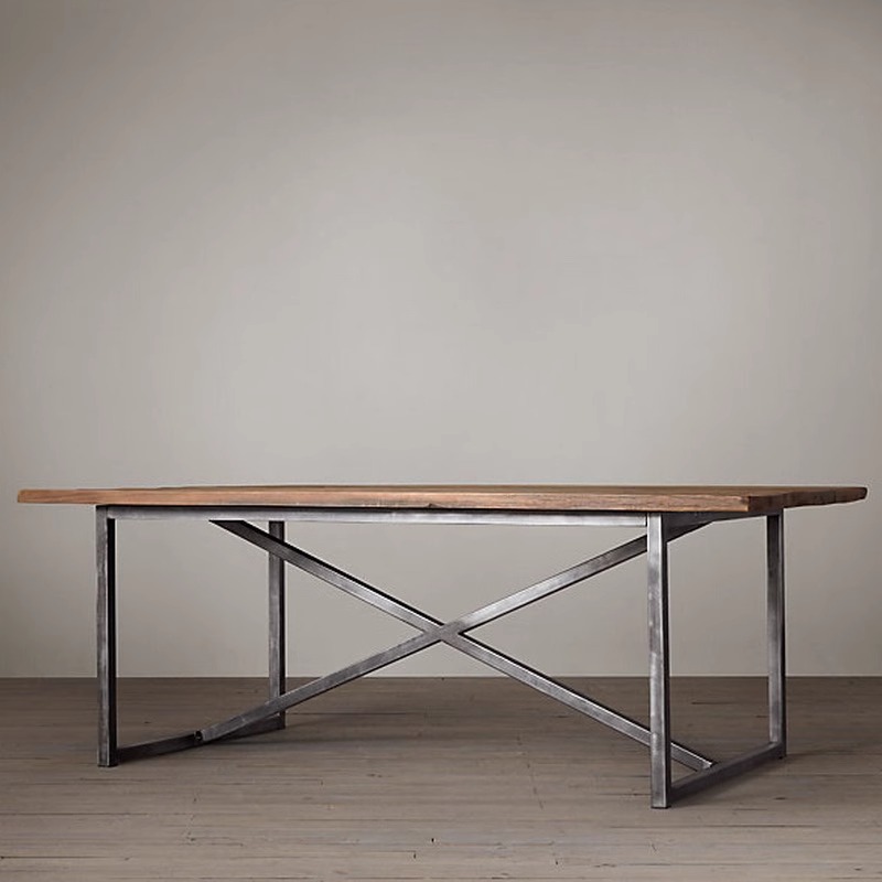 美式乡村loft工业风格家具做旧铁艺实木餐桌书桌办公桌咖啡桌