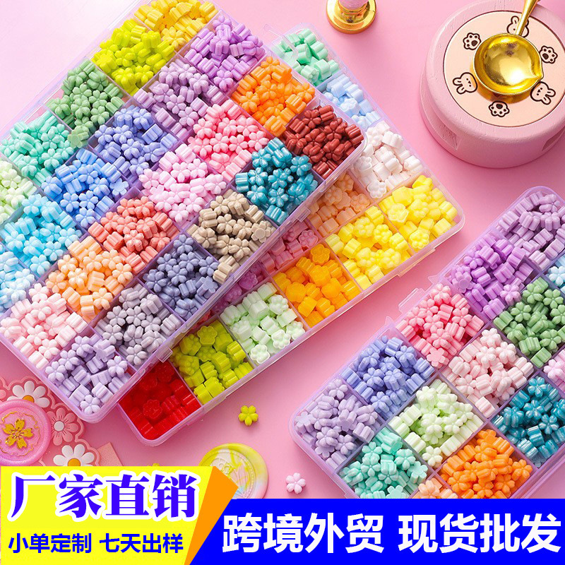 厂家直销复古火漆蜡粒分格盒装火漆印章密封腊粒套装封口火漆蜡