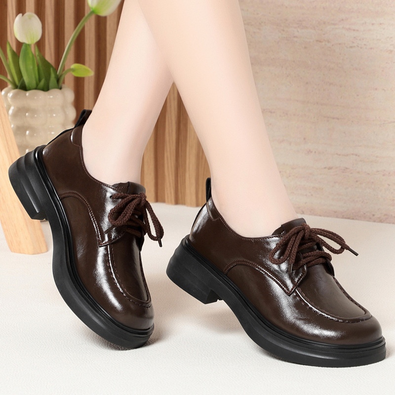 法式复古厚底英伦小皮鞋新款春夏季百搭仙女风休闲乐福鞋单鞋