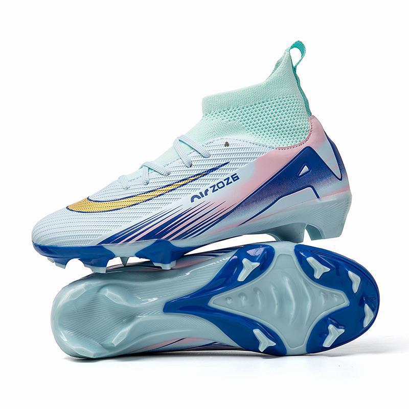 跨境新款高帮足球鞋碎钉人造草坪AG钉皮足男女儿童学生训练运动鞋