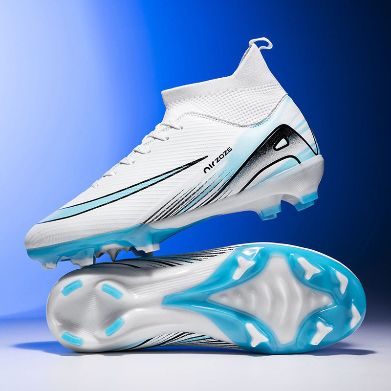 跨境新款C罗世界杯刺15儿童足球鞋男高帮学生长钉碎钉比赛运动鞋