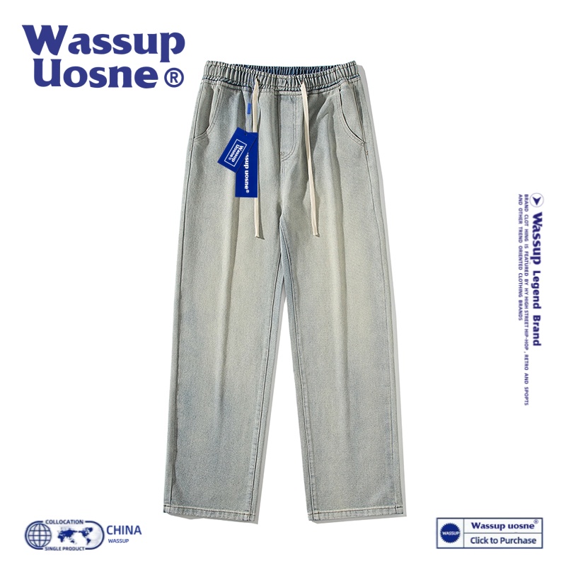 美式复古直筒高街休闲裤子秋冬季