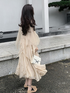 2023年秋季新款叛逆千金风新中式吊带连衣裙法式茶歇公主长裙子女