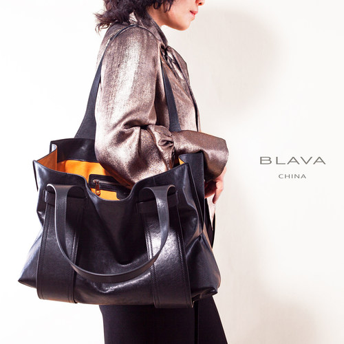 BLAVA芭拉维雅原创托特包大容量2024冬新款头层植鞣小牛皮女包