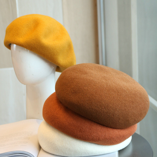 帽范 升级大版立体造型羊毛贝雷帽秋冬韩系穿搭复古显脸小南瓜帽