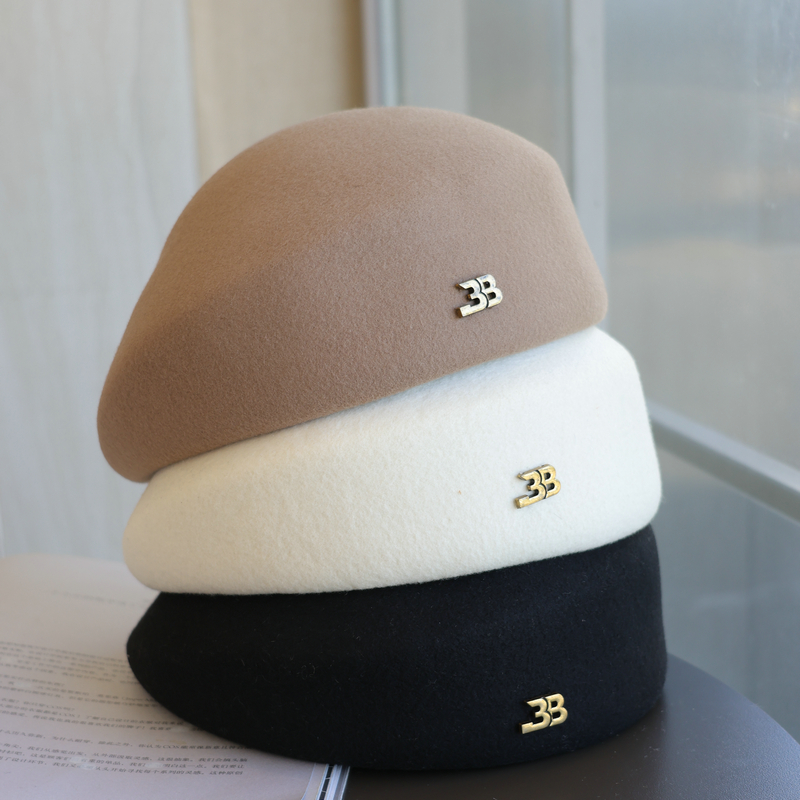 帽范贝雷帽逛街优雅女秋冬小标