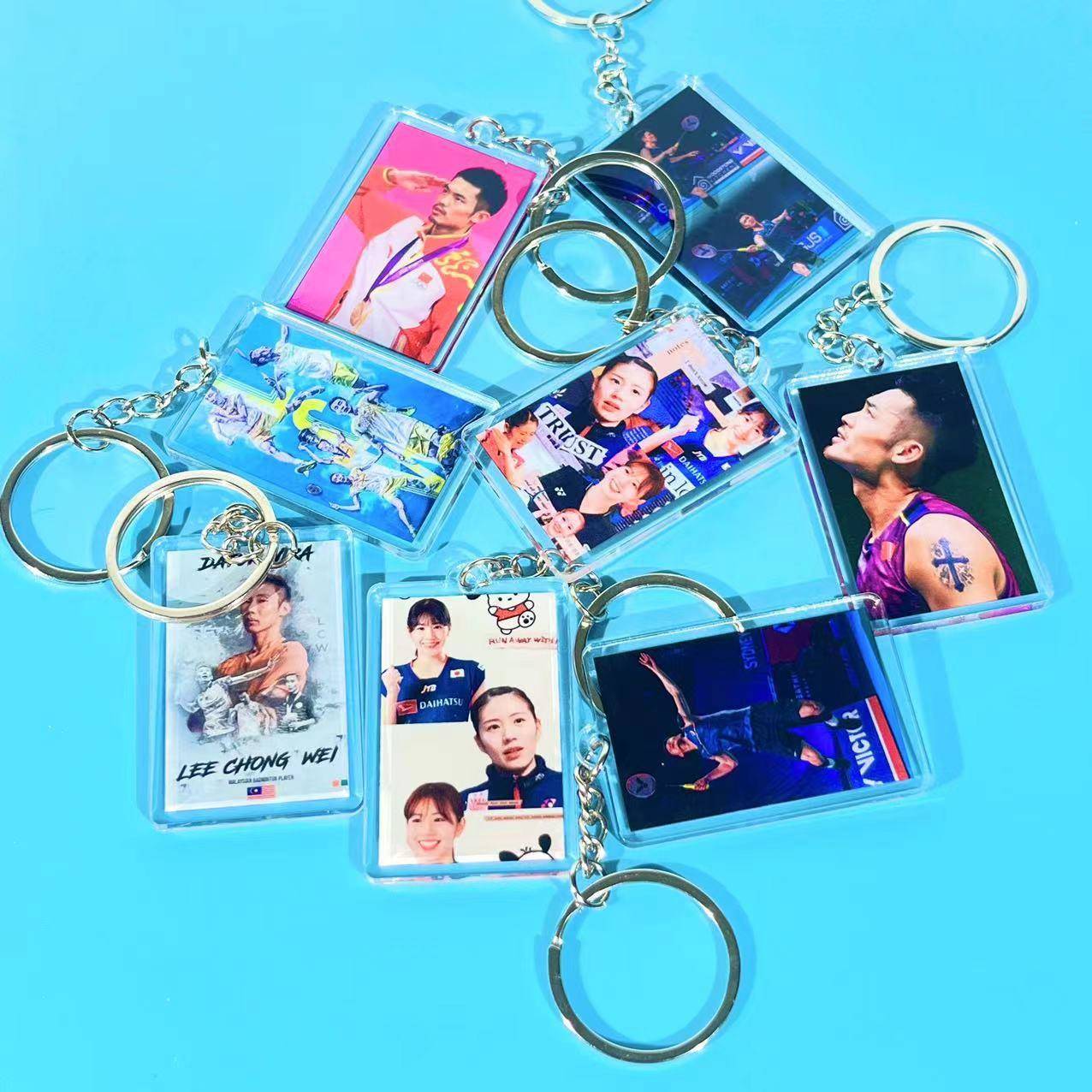 林丹李宗伟李梓嘉志田千阳羽毛球球星周边钥匙扣纪念平挂件装饰品