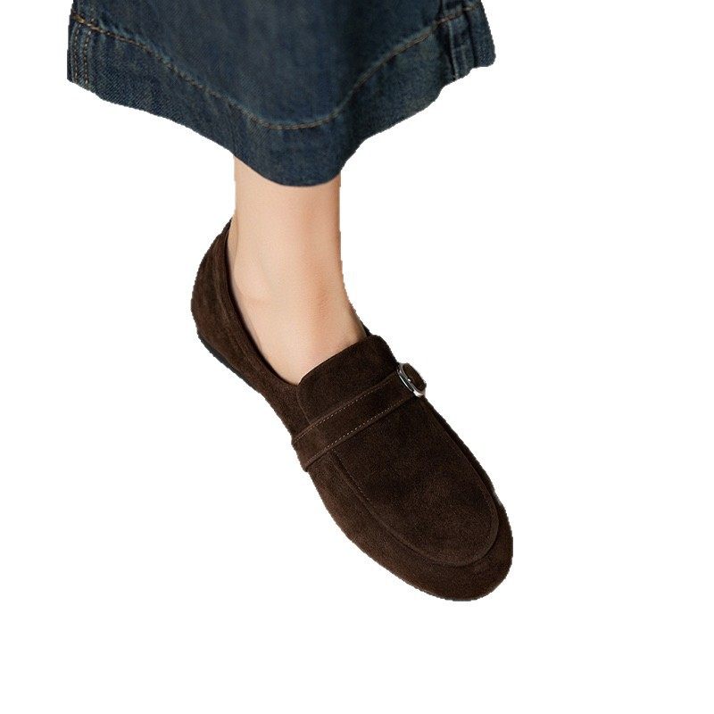 圆头乐福鞋女2025皮带扣低跟平底女单鞋法式优雅深口豆豆鞋懒人鞋,女鞋,乐福鞋（豆豆鞋）,淘宝优惠券,粉丝福利购,淘宝优惠卷