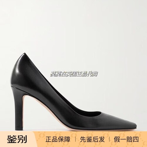 Carla黑色羊皮8CM高跟鞋单鞋