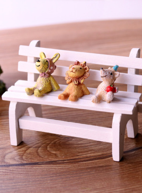 仿木双人长椅多肉植物diy装饰