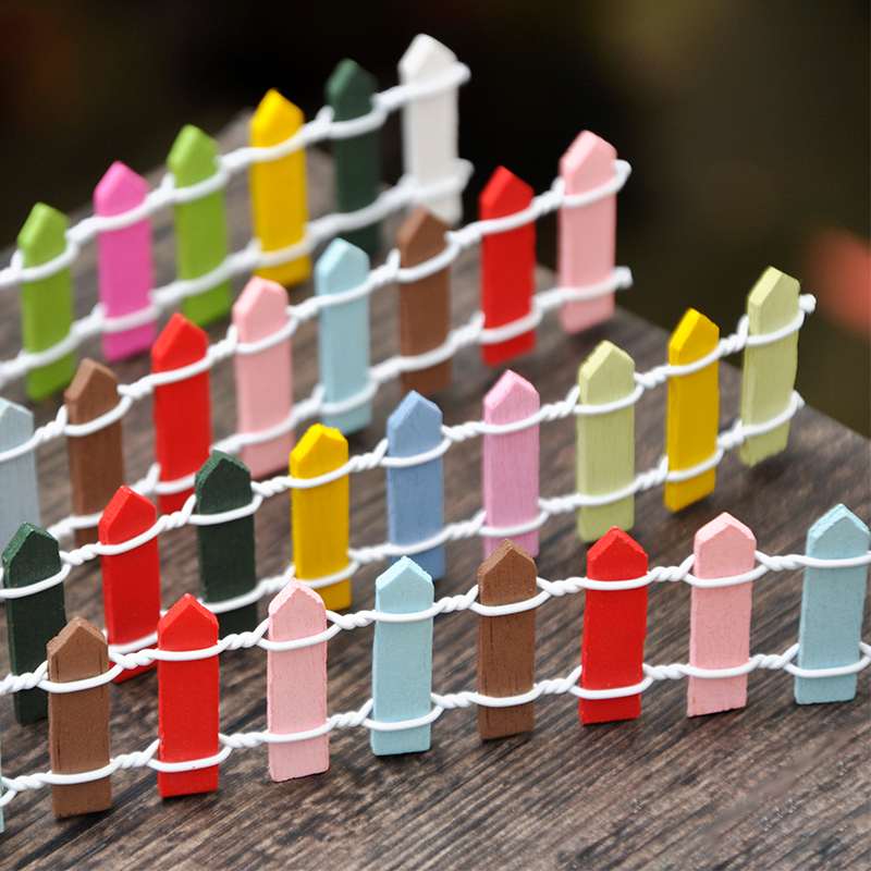 造景木质围栏盆栽装饰品可爱diy