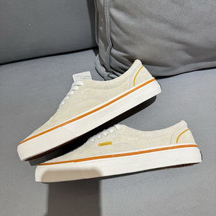 FTMD小屁孩联名NBHD新款低帮滑板鞋米白色全麂皮复古百搭休闲鞋