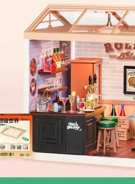 现货 若来超级世界小酌时光酒吧DW012 可发光 场景DIY拼装小屋
