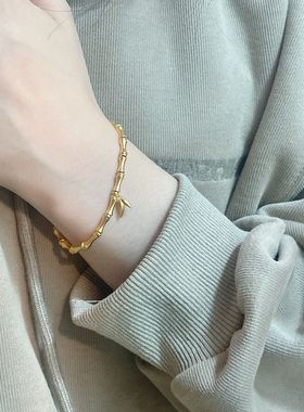 女新中式古法复古众高级竹节手链