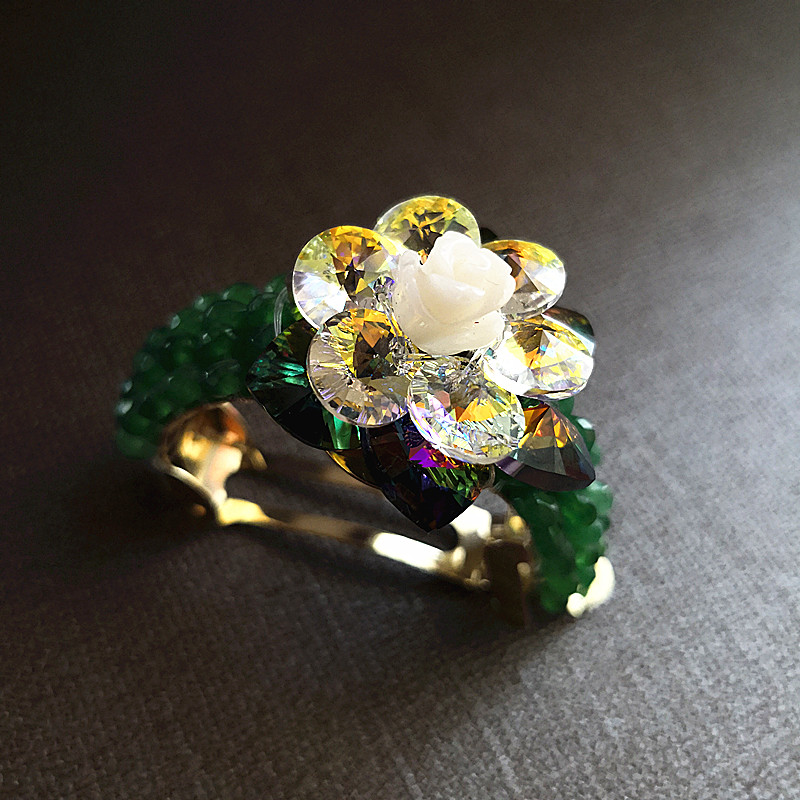 新光饰品头饰韩国水晶半宝石发夹马尾扣韩版夹子成人扎头发饰品发