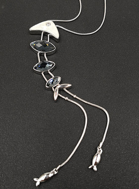 鱼骨流苏长款原宿风大气毛衣链