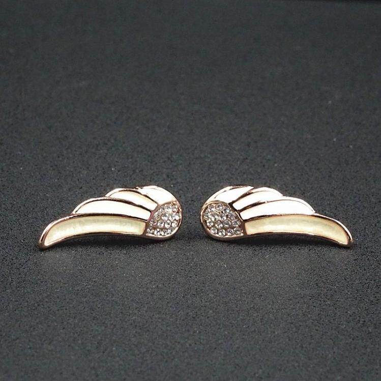 威妮华韩版潮流时尚彩绘镶钻天使之翼耳钉女耳饰韩国气质饰品包邮