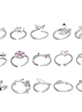 外贸新款组合个性脚戒 欧美蜻蜓蝴蝶爱心花卉15件套装开口脚饰