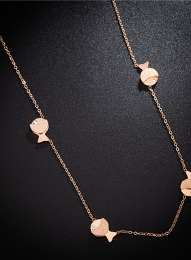 韩版时尚磨砂小鱼项链