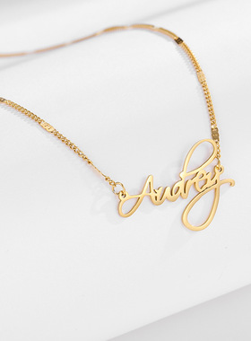 抖音同款k金字母项链女