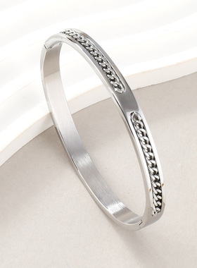 欧美跨境不锈钢创意手镯