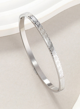 跨境钛钢米字繁星手镯