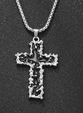 跨境热销不锈钢十字架项链