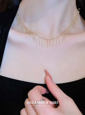 韩国个性气质不规则几何项链金属链条冷淡风锁骨链时尚项饰女