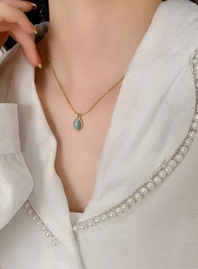 韩版钛钢彩金锁骨链25