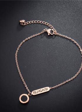 新款韩版时尚字母钛钢脚链女