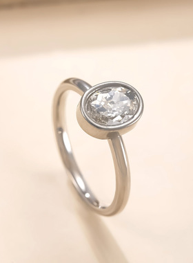 跨境不锈钢锆石情侣对戒