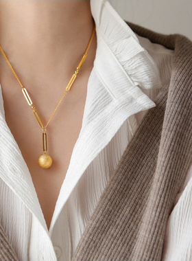 磨砂小圆球项链女款03