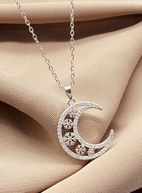 月牙雪花情侣项链5440