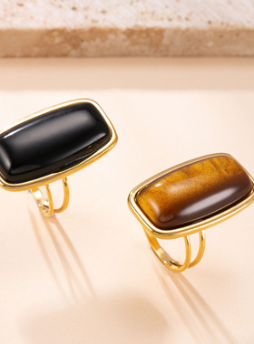 跨境爆款钛钢猫眼石戒指