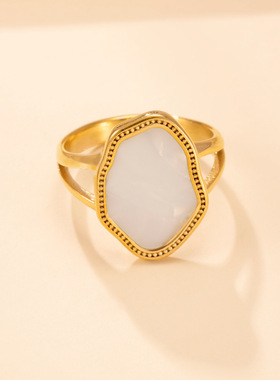 欧美热销白贝压花食指戒