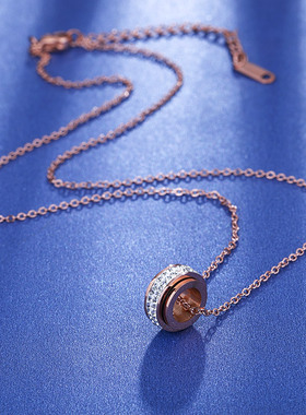 新款镶钻钛钢项链6436