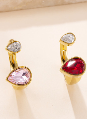 欧美轻奢水滴形不锈钢戒指